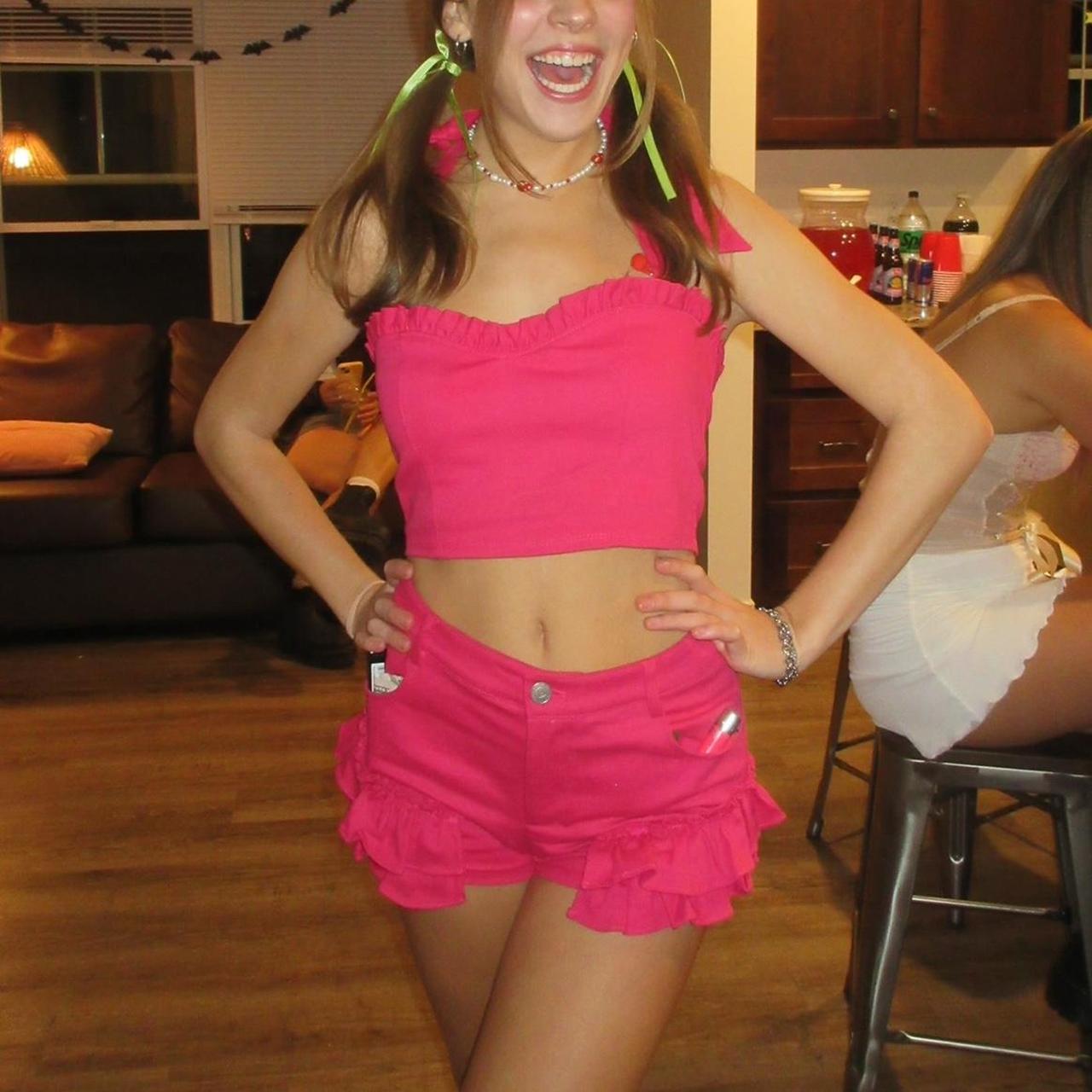 Pink shorts costume best sale