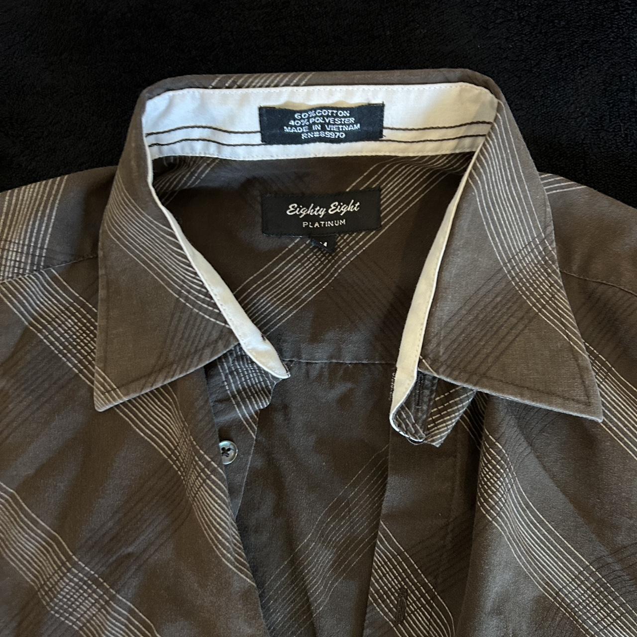 Men’s Eighty Eight brown button up! no stains or... - Depop