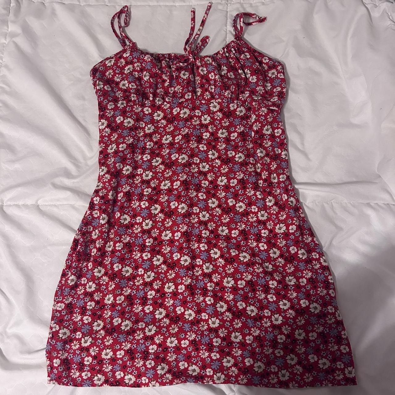 tiny red sundress size S (fits like an XS) - Depop