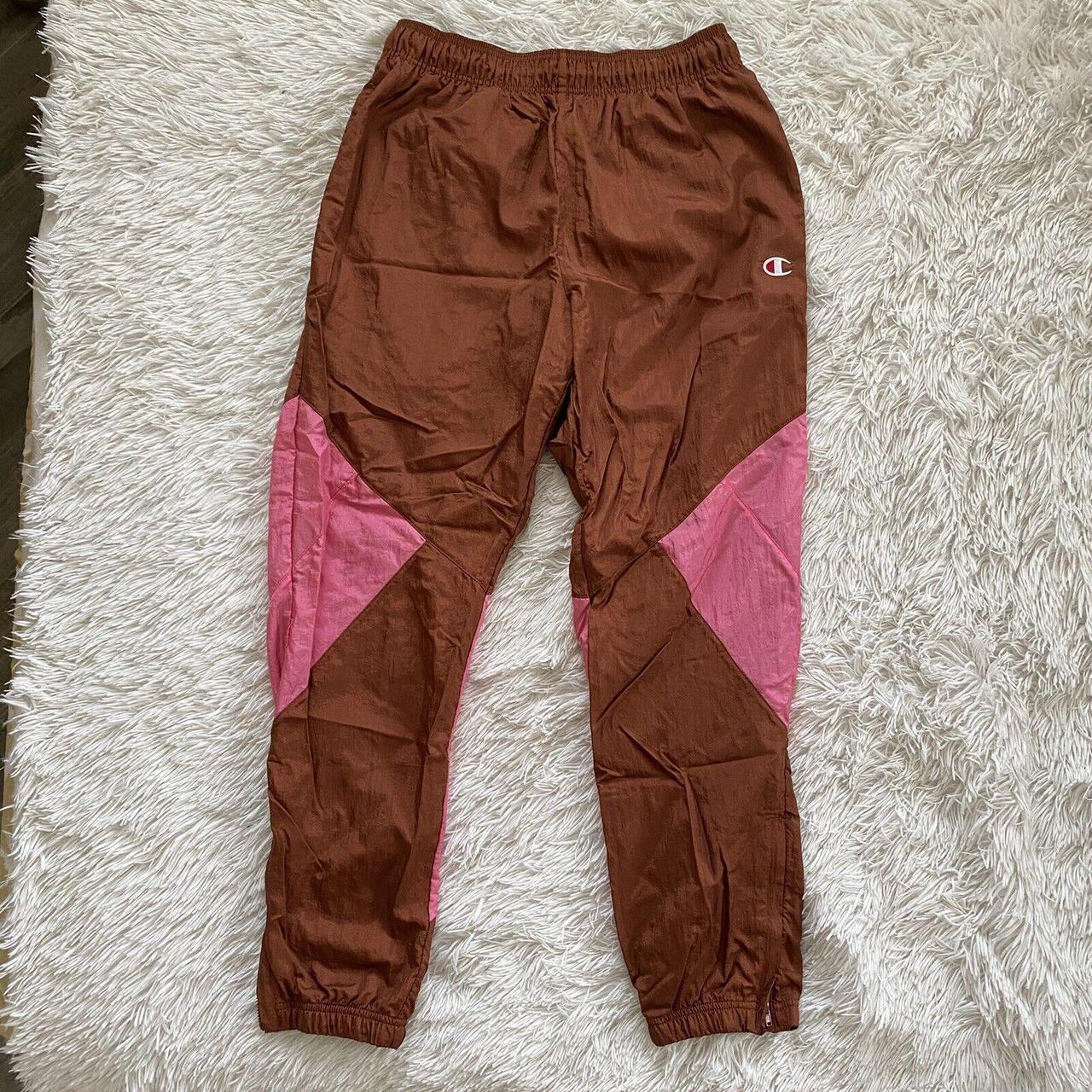 Vintage Champion Windpants Brown Pink Size Large. Depop