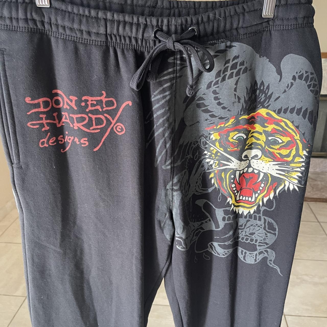 New Y2k Ed Hardy Sweatpants Size Xl Crazy Details Depop