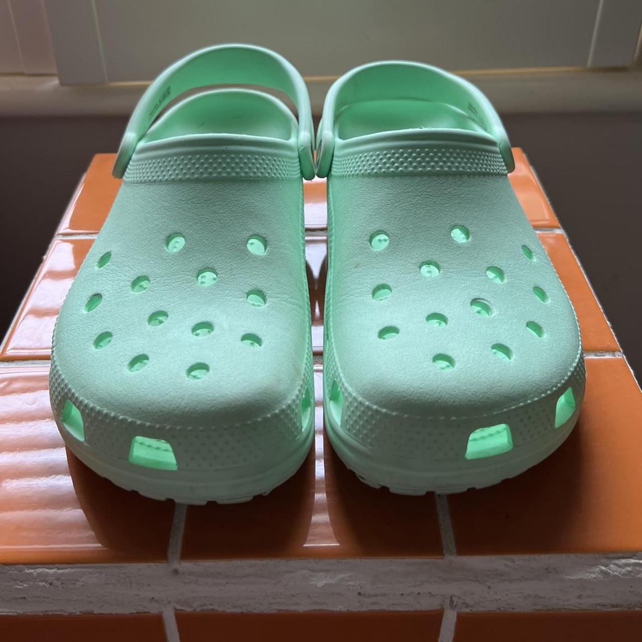Crocs Women's Green Slides | Depop