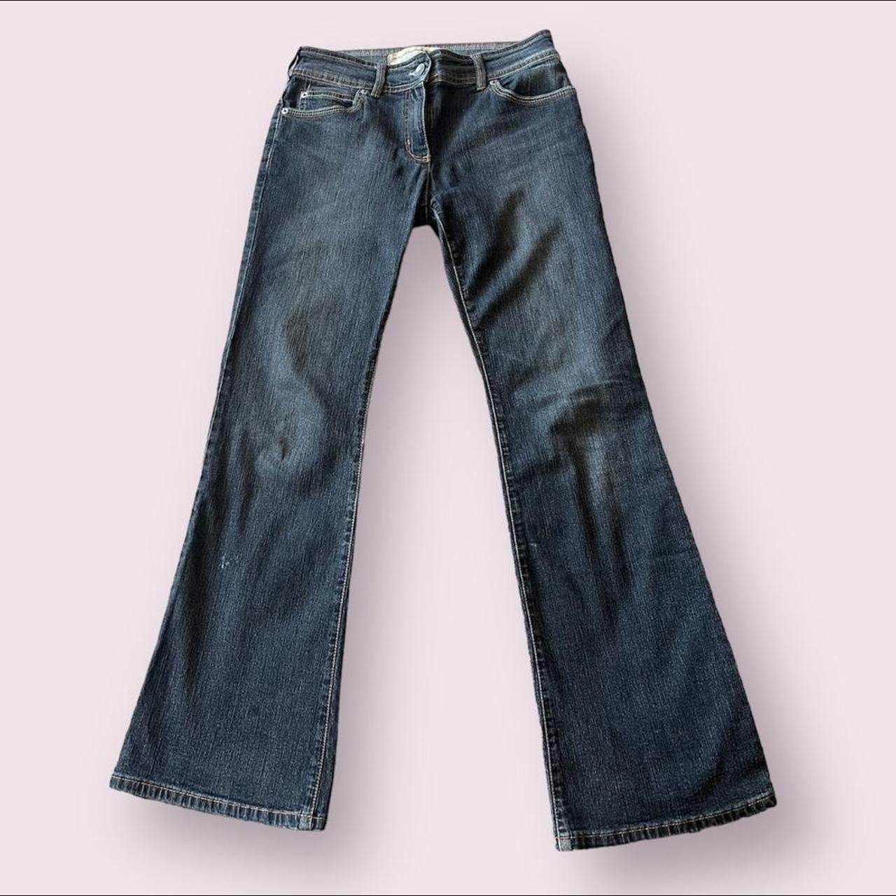 Next Women's Grey and Navy Jeans Depop