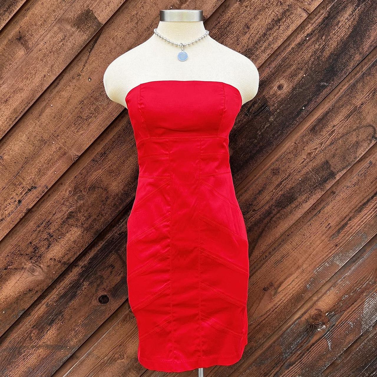 Bebe red best sale satin dress