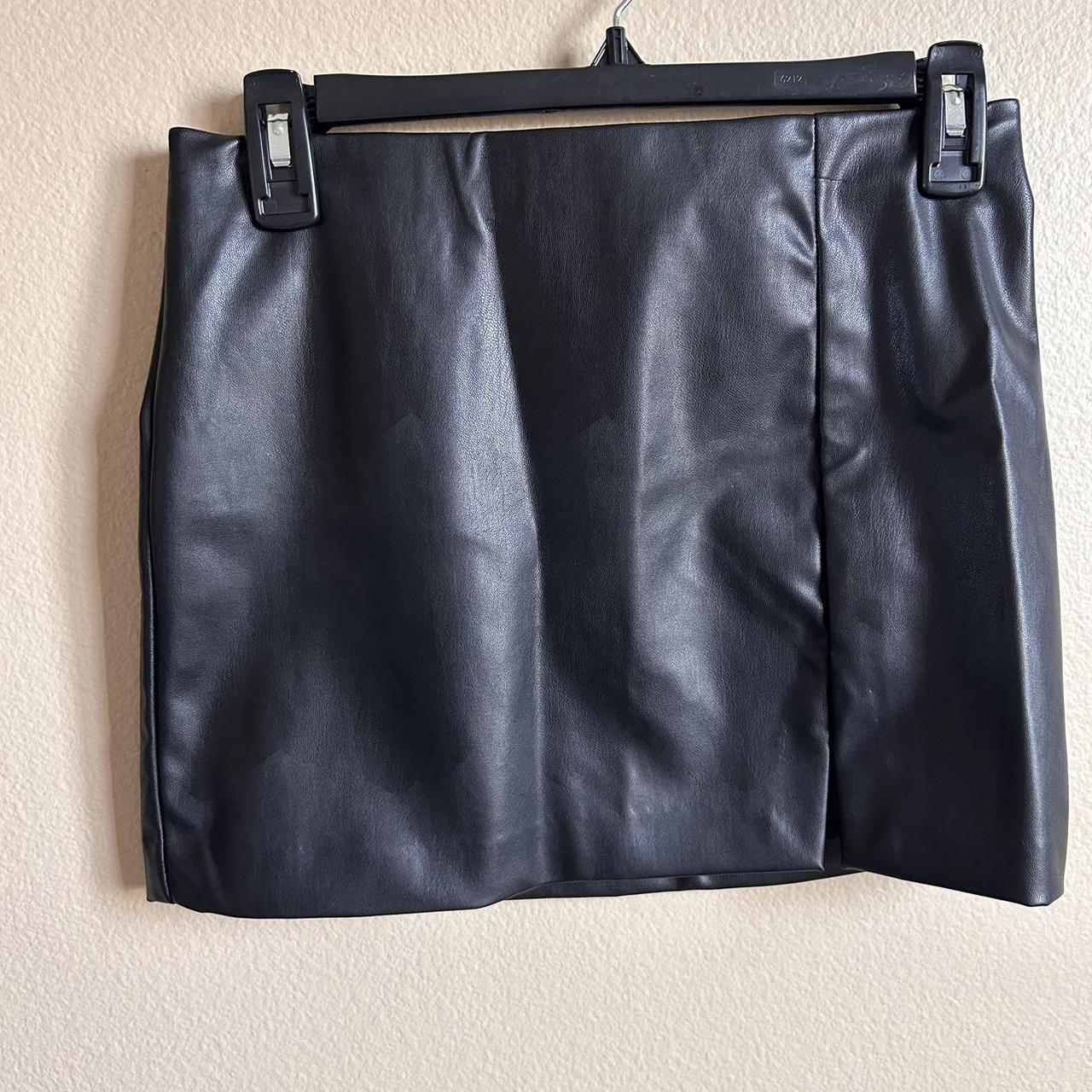 H&M black leather mini skirt Might’ve worn... - Depop