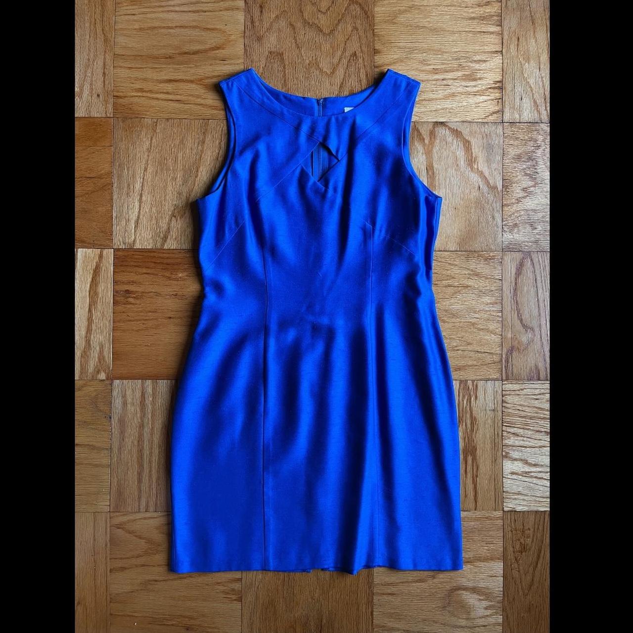 90’s royal blue mini dress by Scarlett Peek-a-boo... - Depop