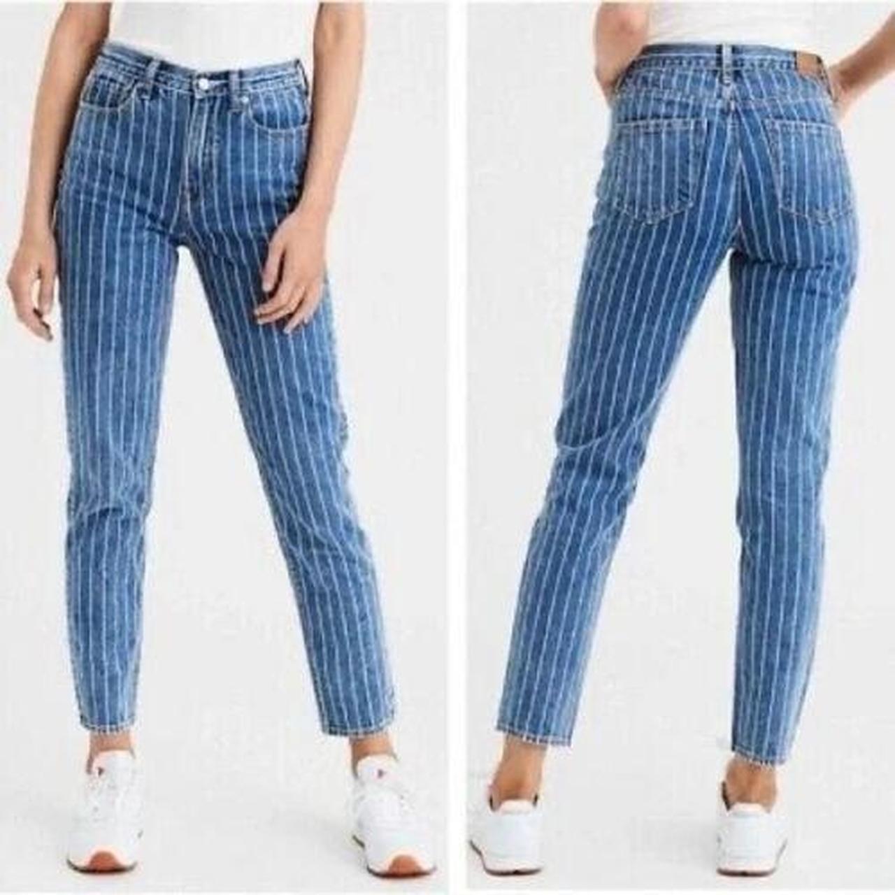 American eagle outfitters striped jeans on sale