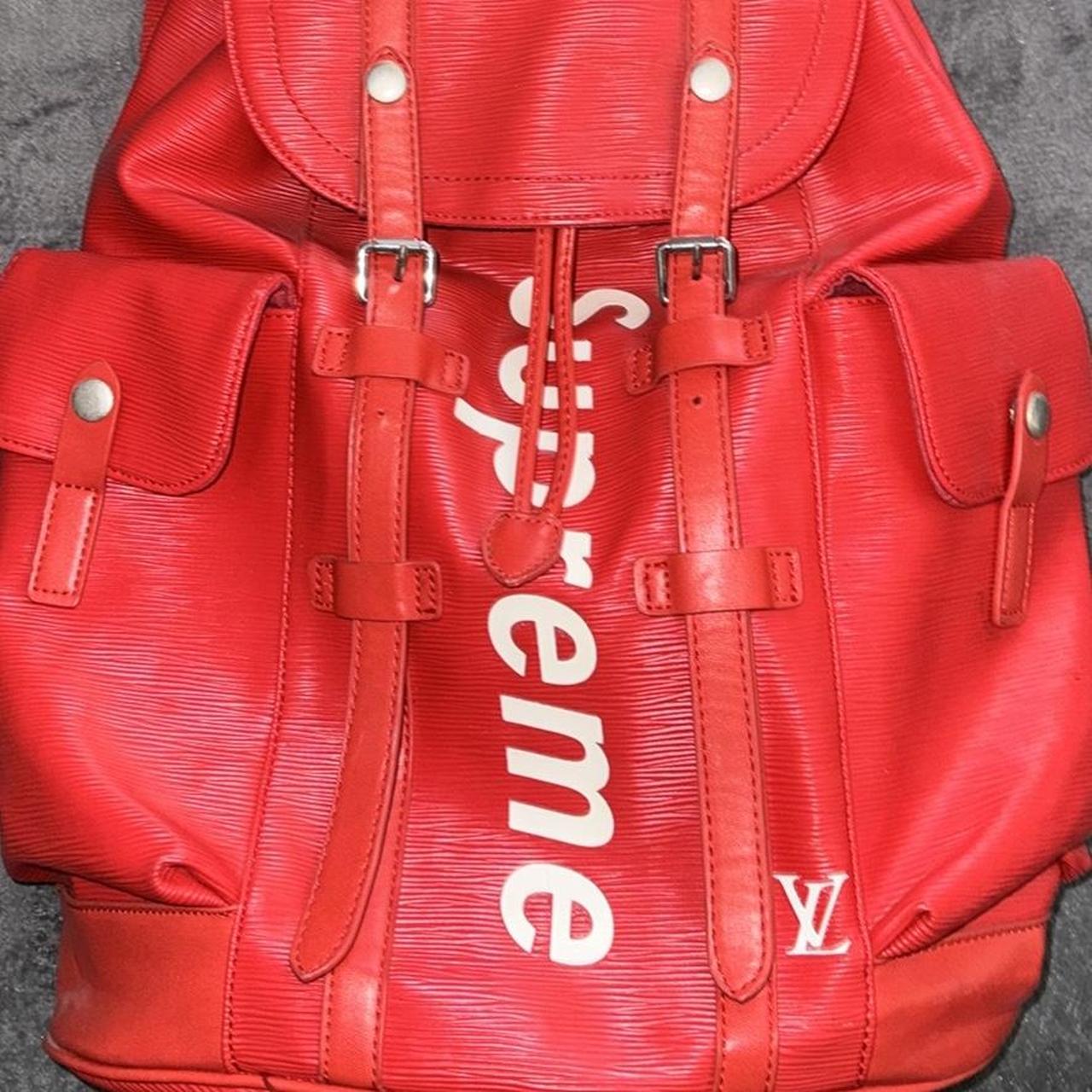 Supreme louis vuitton backpack fake on sale