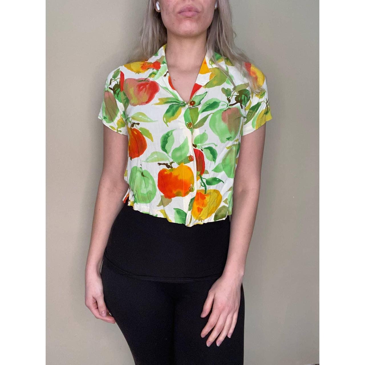 Jams World Women's Green and Red Blouse Depop