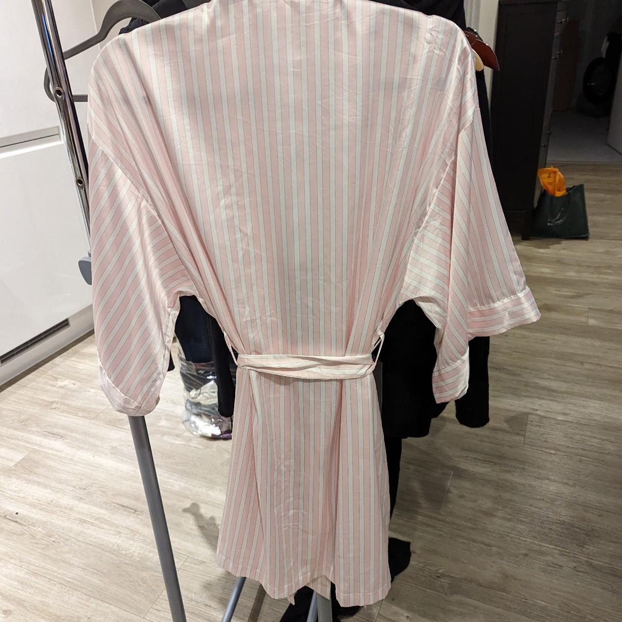 Victorias Secret Satin Pink And White Striped Robe Depop 9796