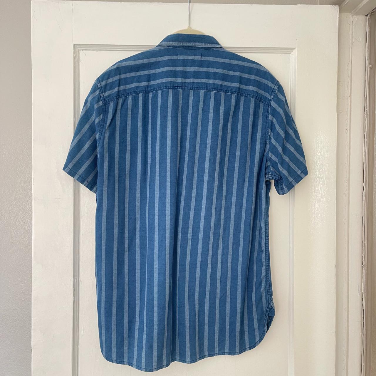Madewell Blue stripped shirt; Size M - Depop