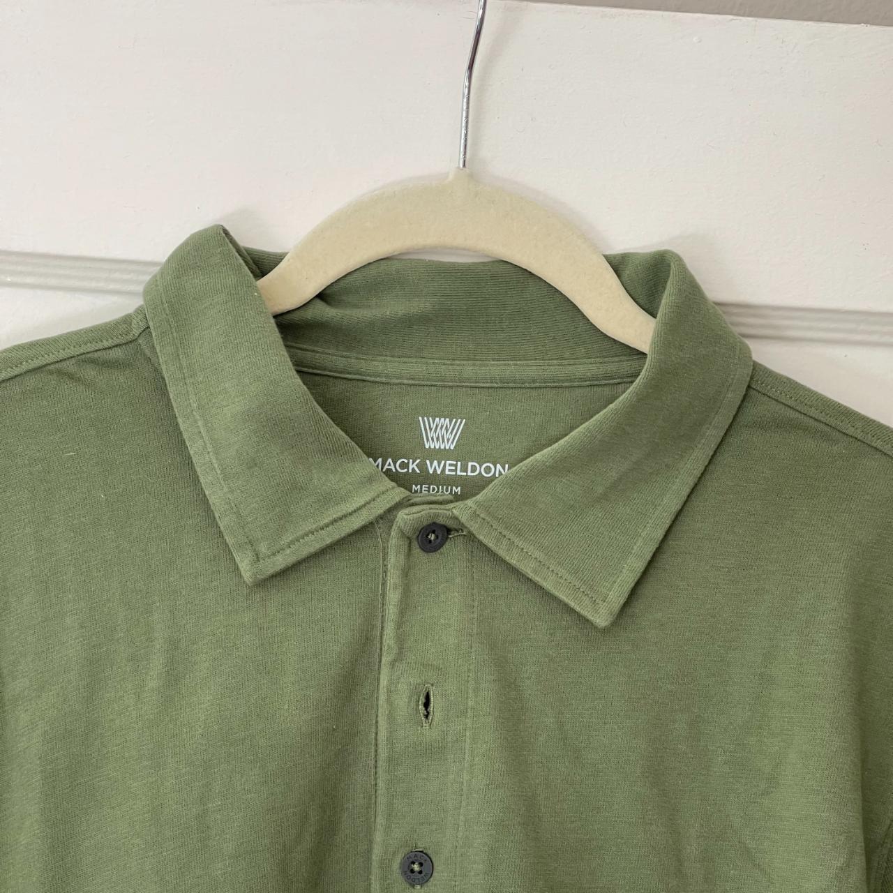Mack Weldon green cotton polo shirt - Depop