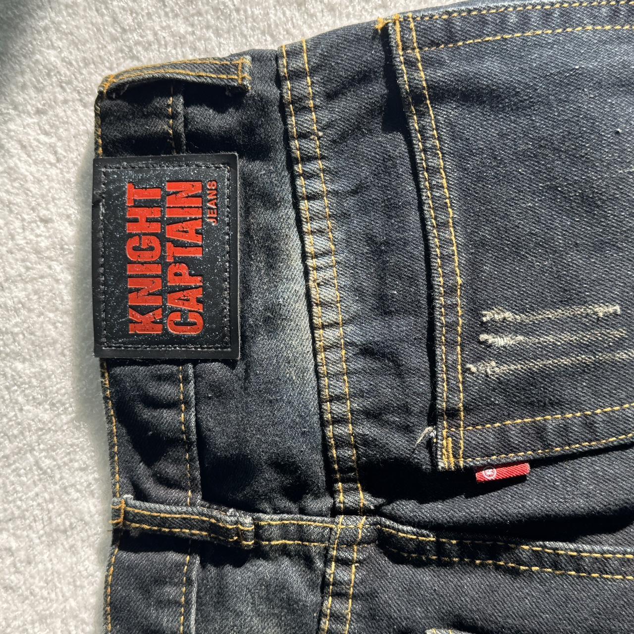 Black & orange AC/DC shorts Knight Captain Denim... | Depop