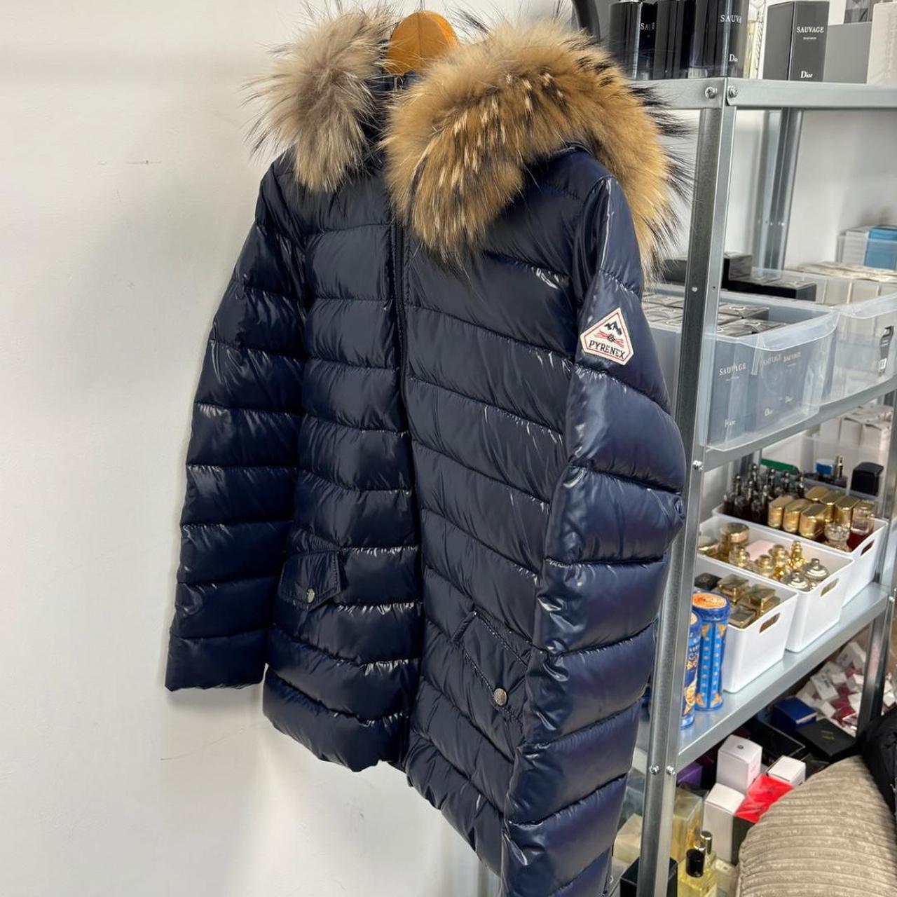Fur Hood Navy Pyrenex Coat Pyrenex Divine Shiny Puffer Navy, Brand New