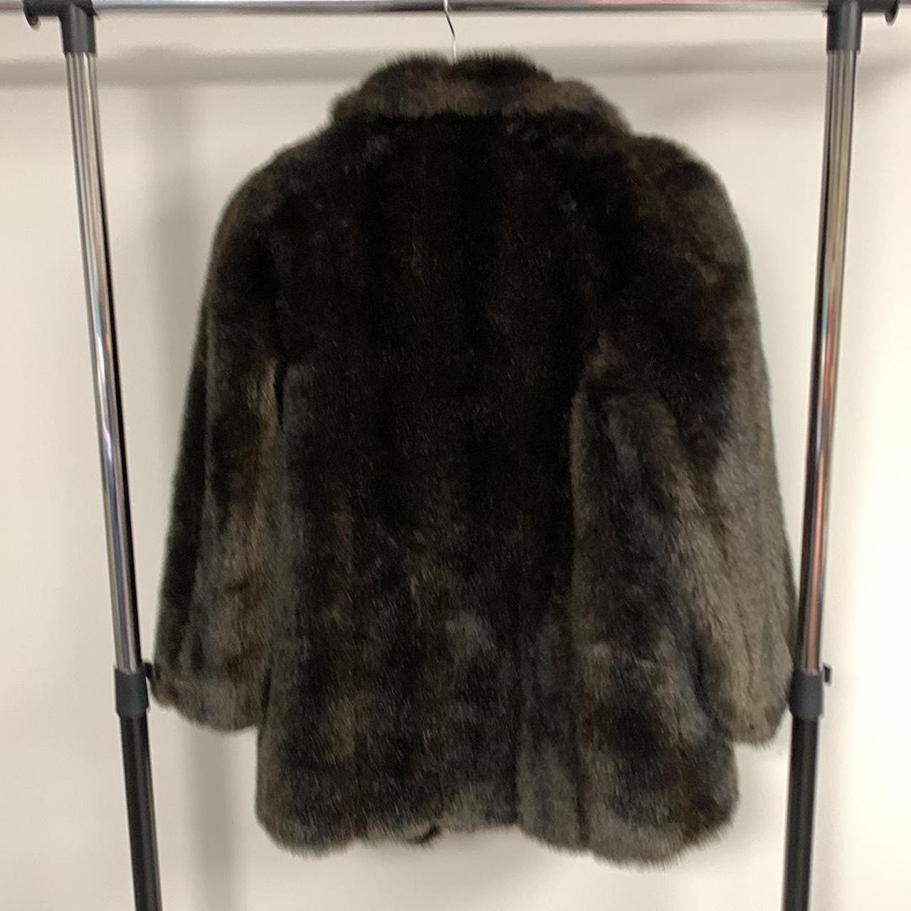 Vintage Vegan Fur Faux Fur Satin-Lined Coat Size 10.... - Depop