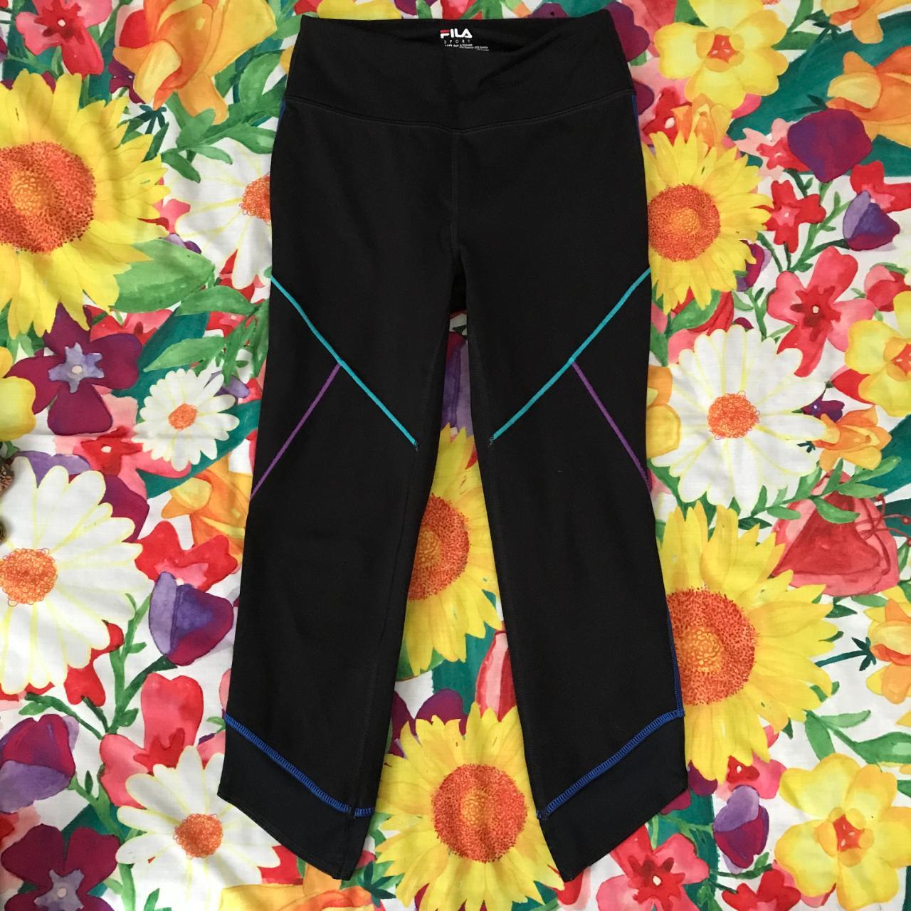 FILA Sport Black Mesh Tulip Hem Leggings XS ALL - Depop