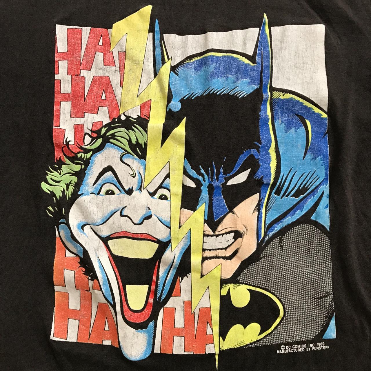 Vintage 1989 80s DC Comics Batman Joker Graphic T-Shirt Youth Kids sale OSFA