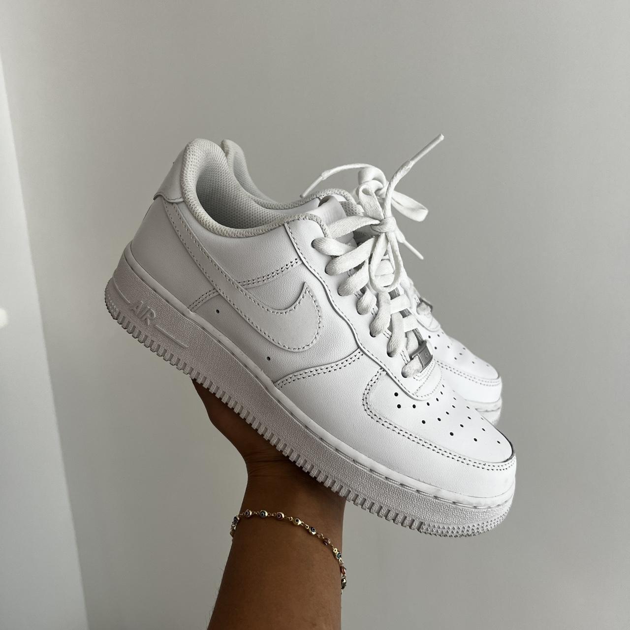 all white Air Force ones. Worn, good condition or... - Depop