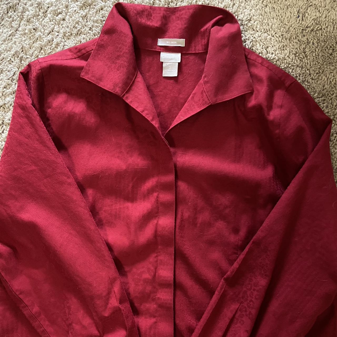 Chico's Women's Burgundy and Red Top | Depop