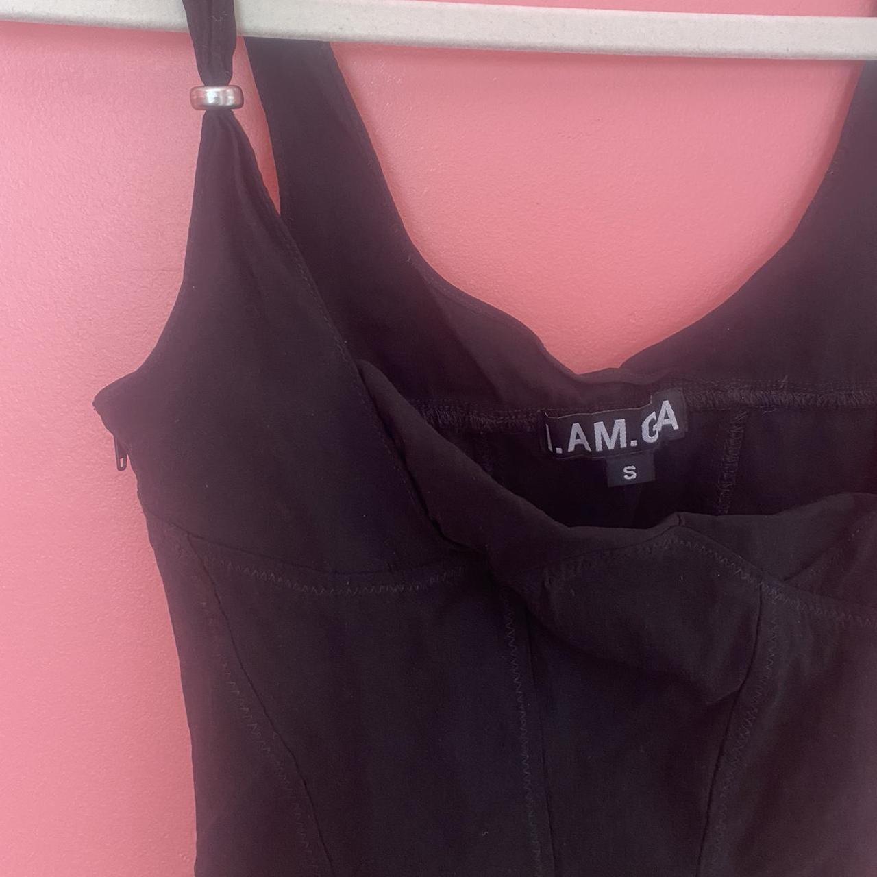 i am gia black corset top. size small. #iamgia #corset - Depop