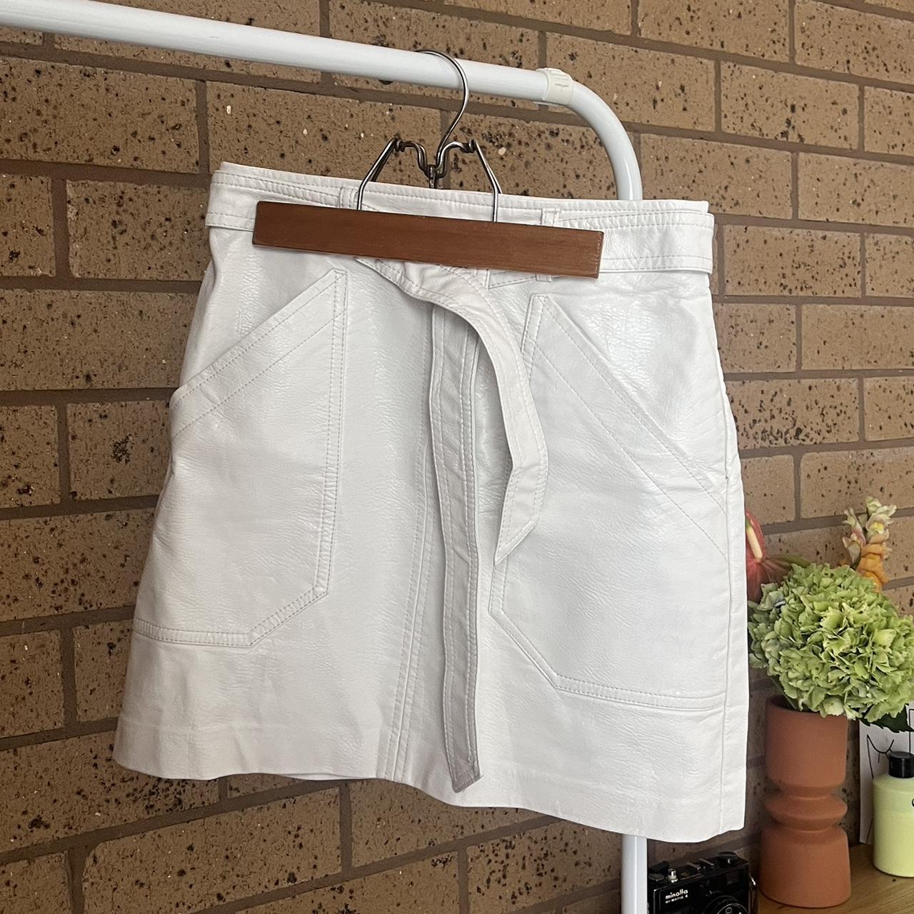 Dotti faux leather mini skirt. Stitching detail with... Depop