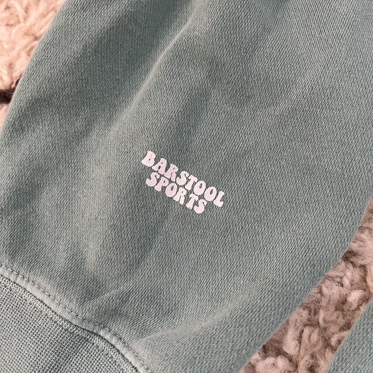 Barstool Sports Women's Blue and White Sweatshirt Depop