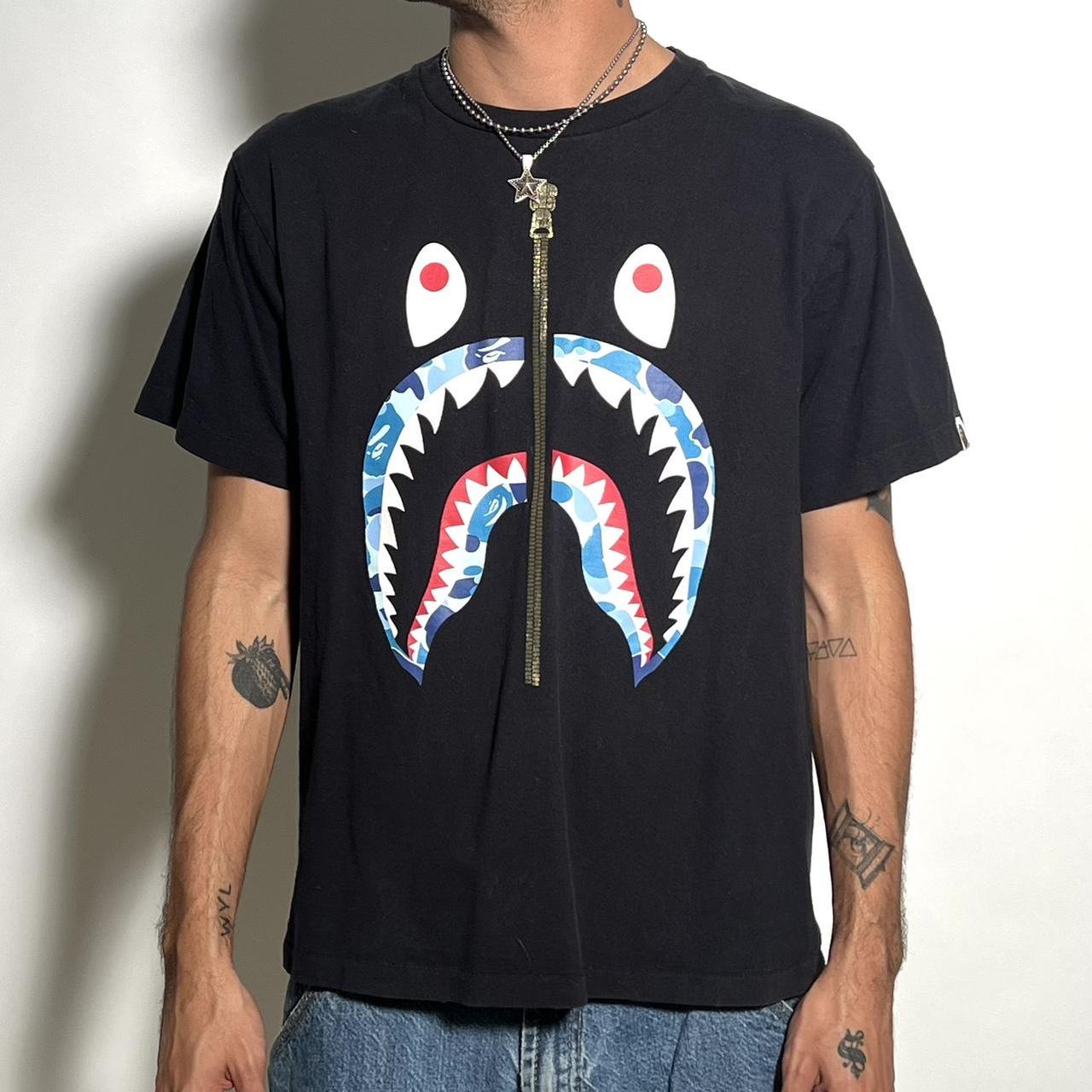 Mens bape shark top t shirt