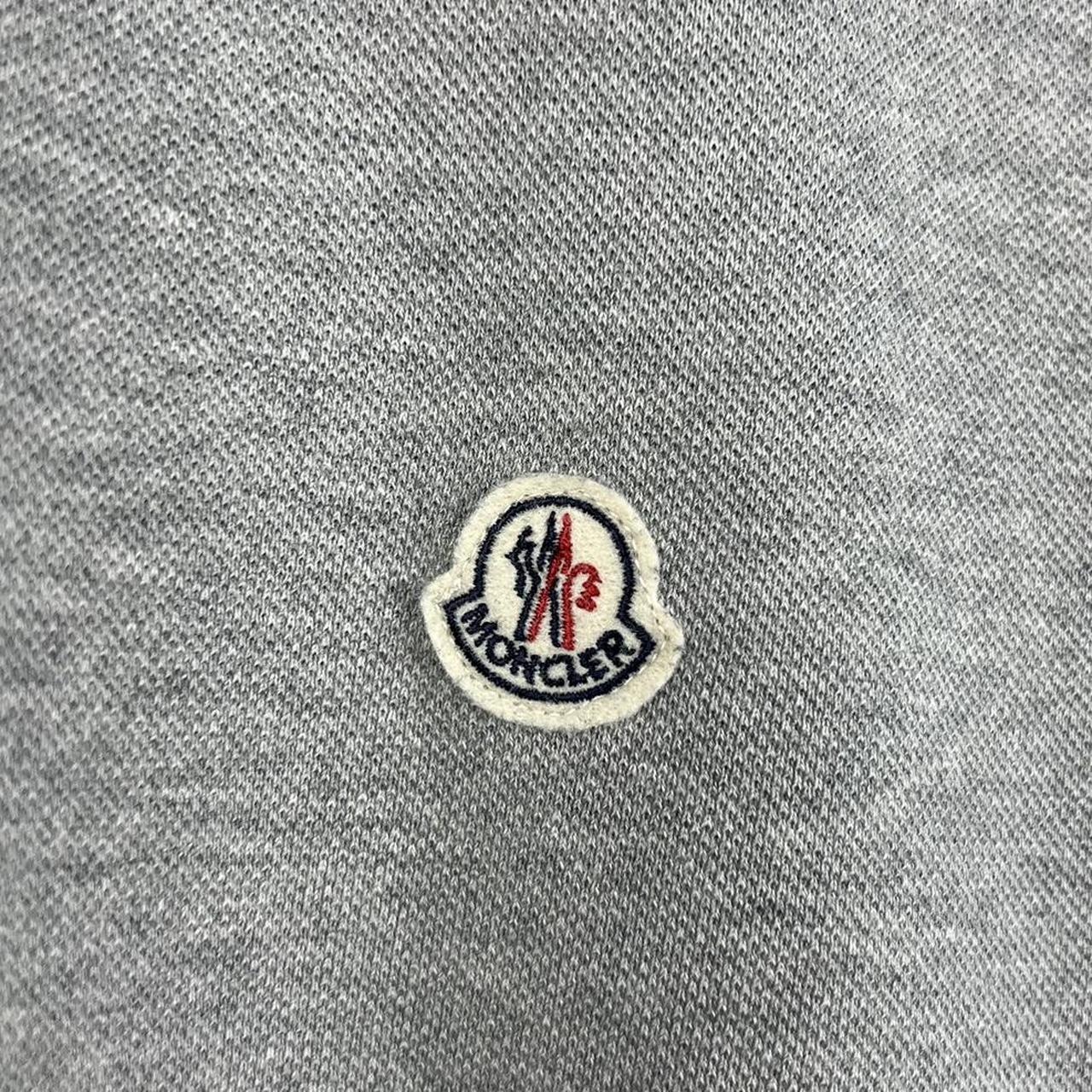 Moncler Maglia Logo Polo Shirt SS Grey Condition... - Depop