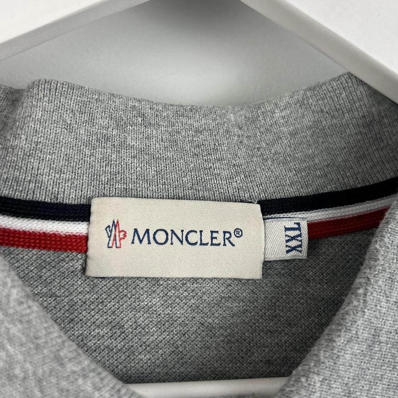 Moncler Maglia Logo Polo Shirt SS Grey Condition... - Depop