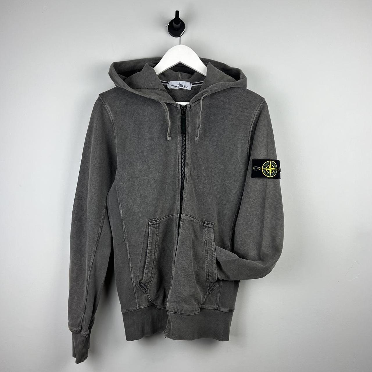 Stone island zip up hoodie grey deals