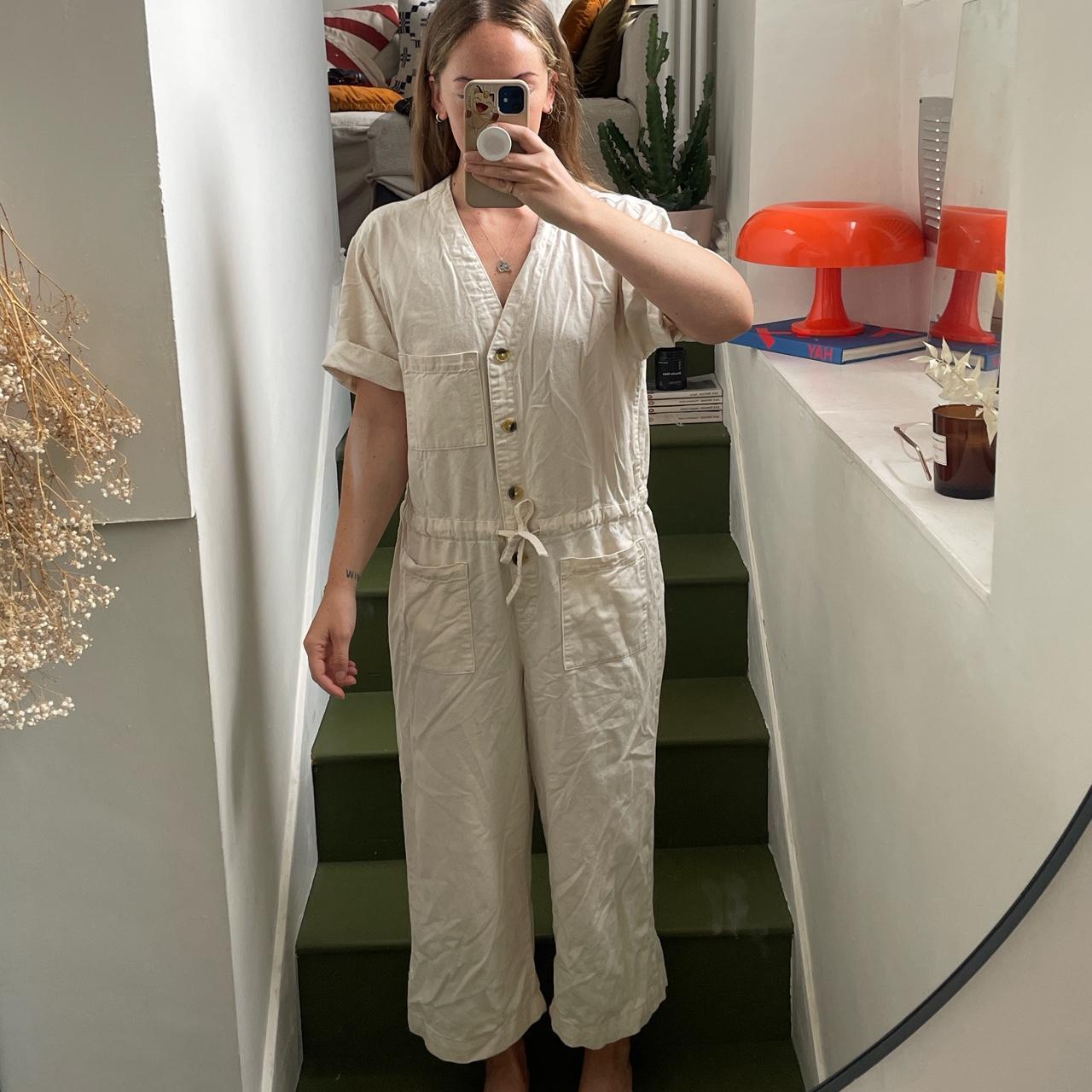 Monki white jumpsuit outlet