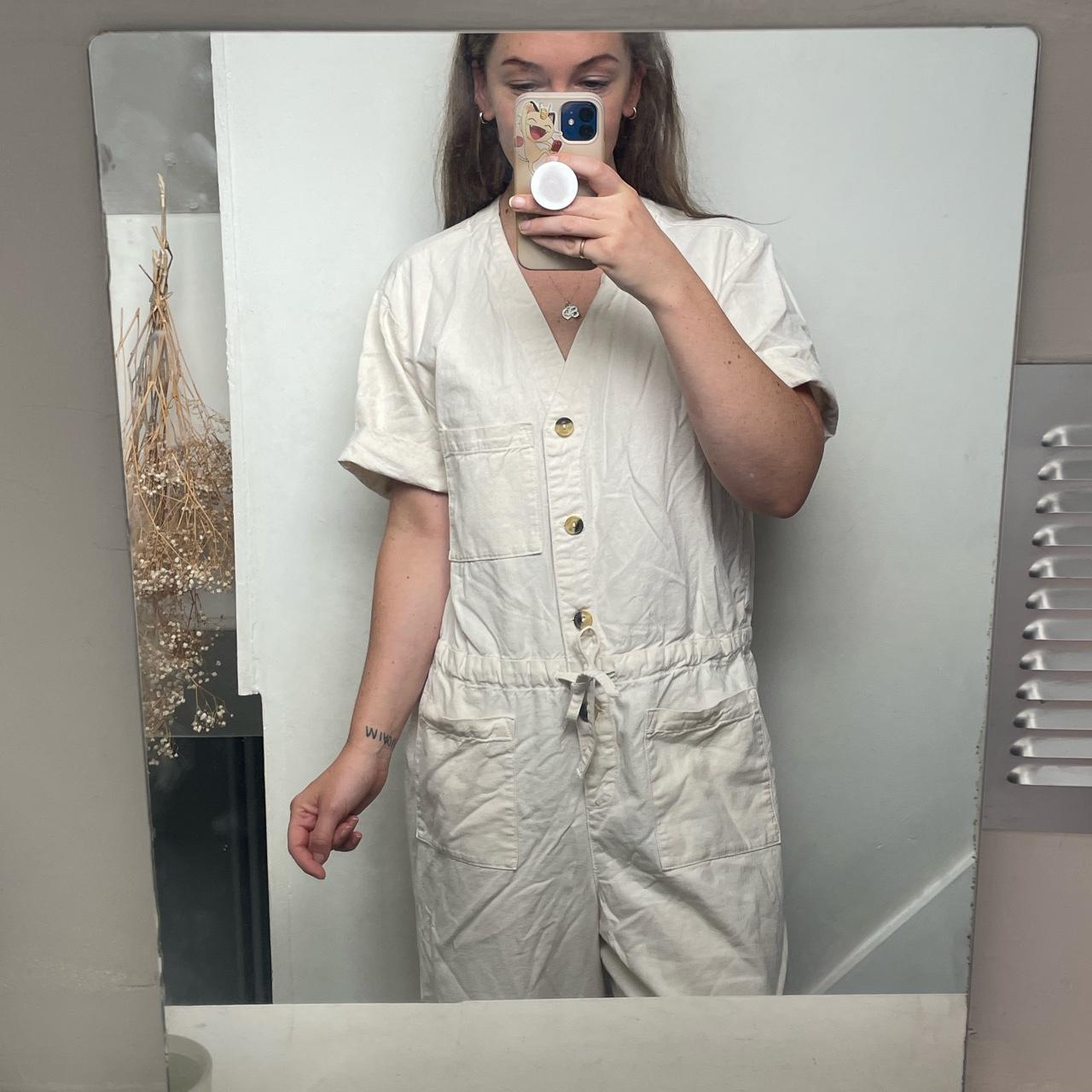 Monki white jumpsuit on sale