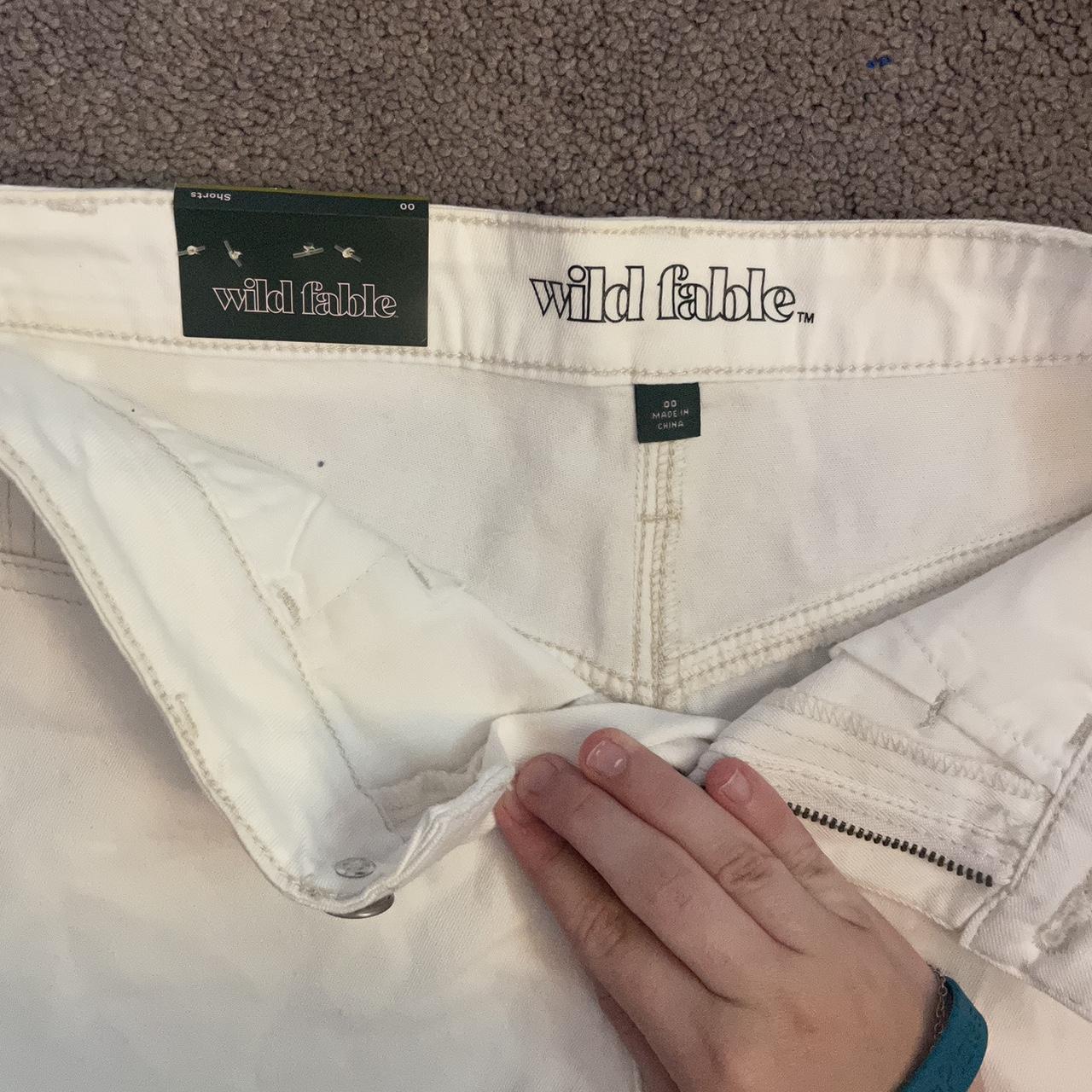 Wild Fable White Denim Shorts -size 00 -never worn... - Depop