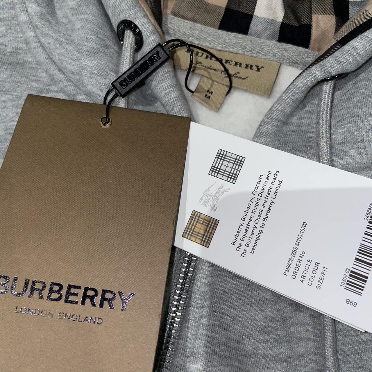 Grey Burberry full zip up hoodie Size medium Very... - Depop