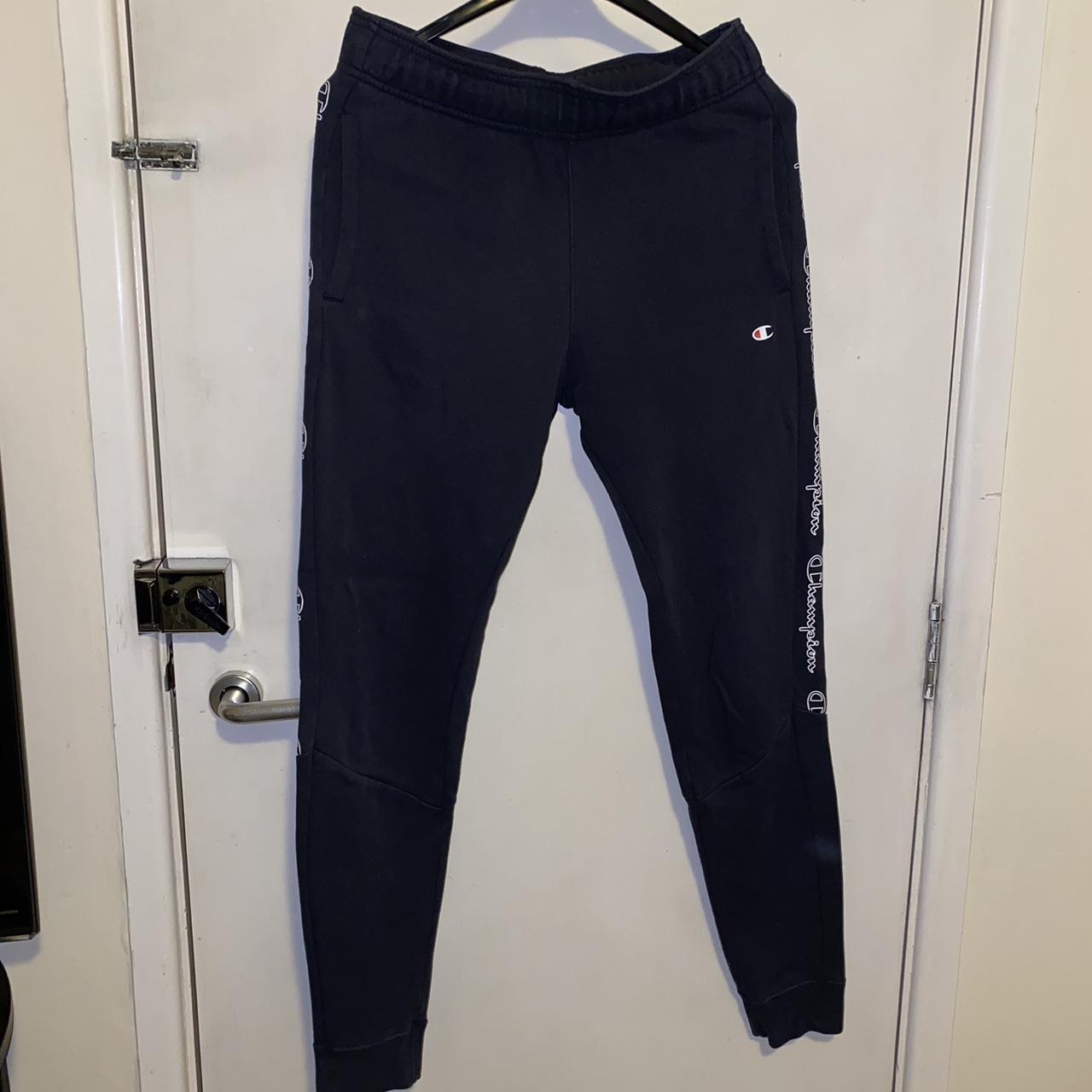 Champion Men's Navy and White Joggers-tracksuits | Depop