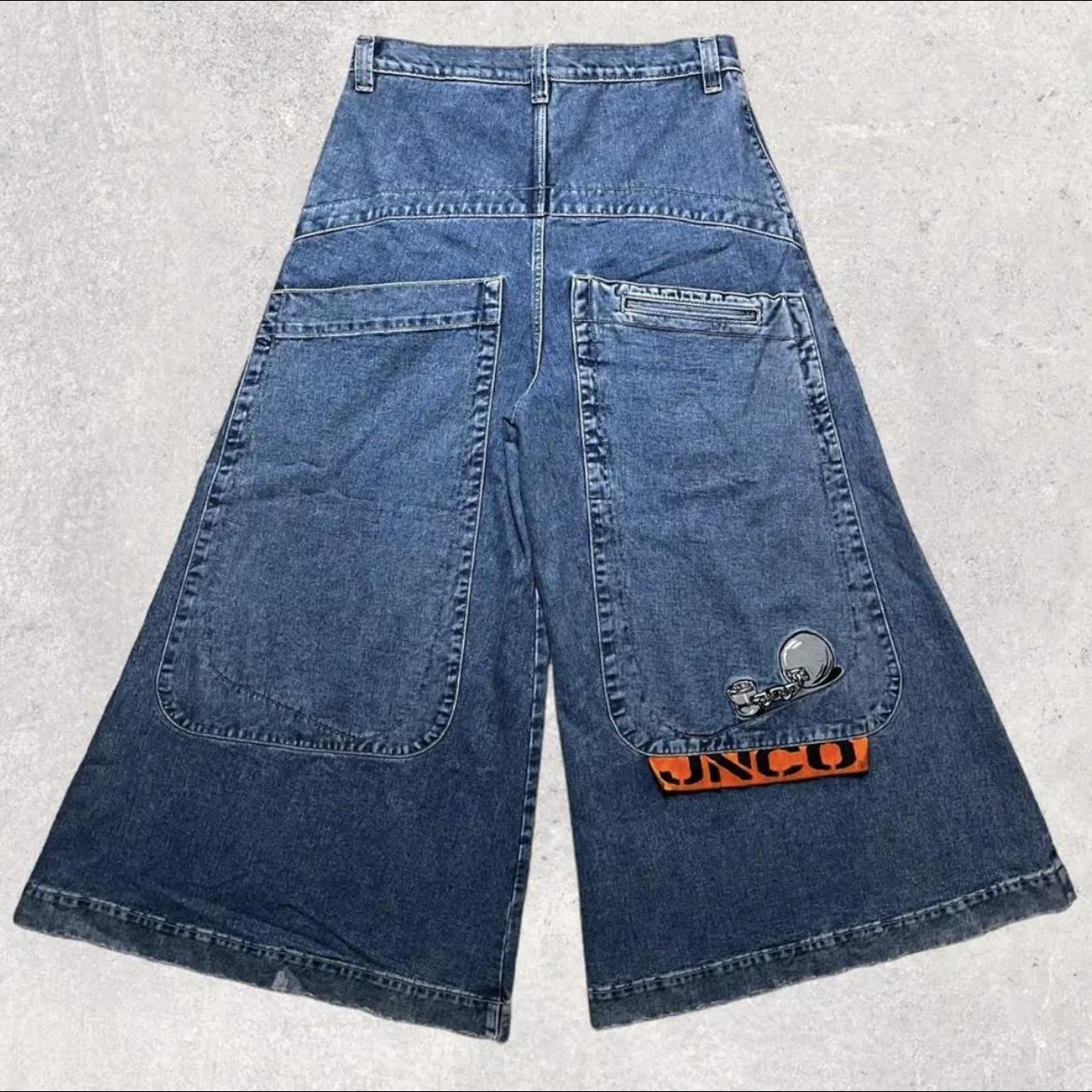 Jnco Jeans Y2k Mens Hip Hop Graphics Retro Blue Big Depop