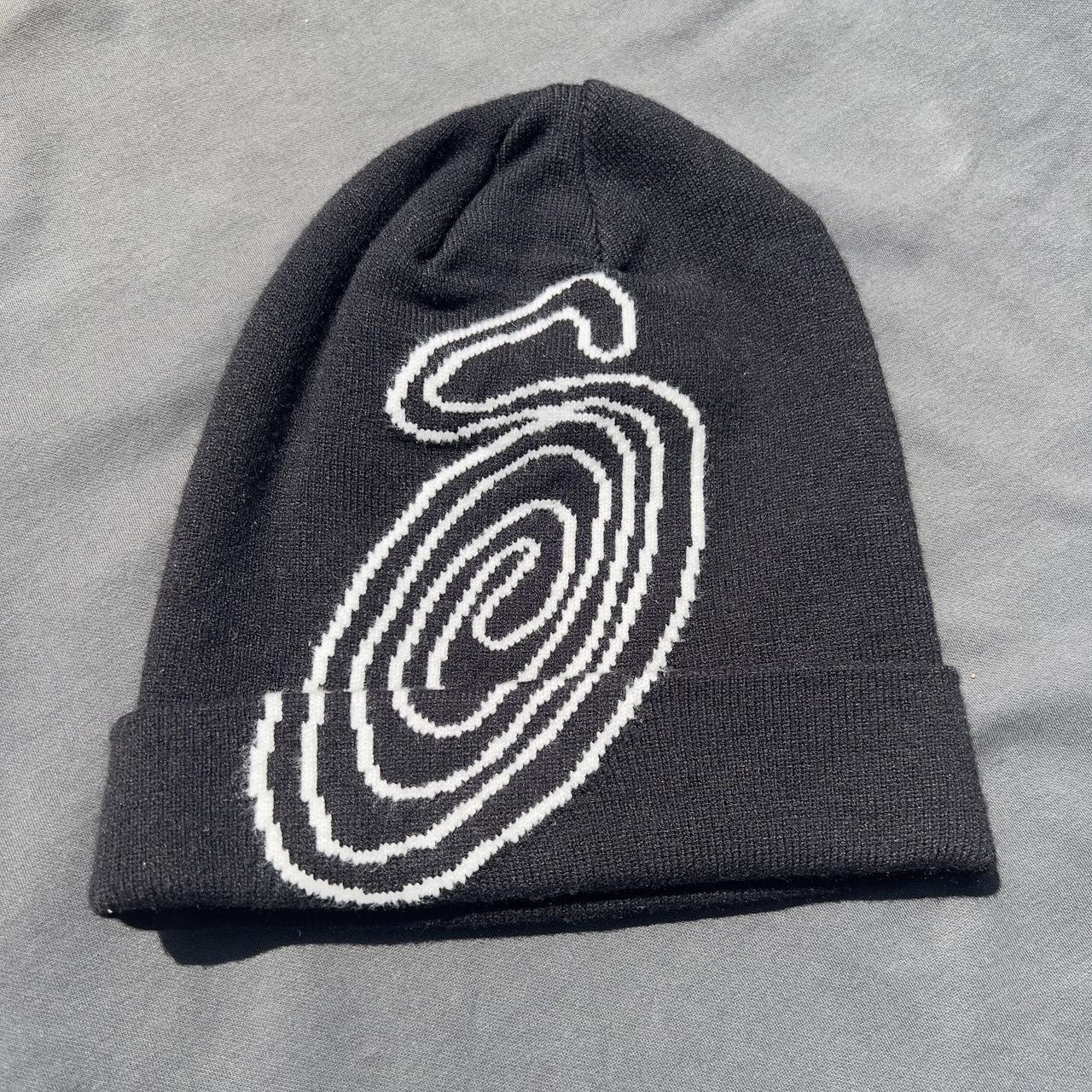 STUSSY S SWIRL KNIT CUFF BEANIE IN BLACK, brand new,...