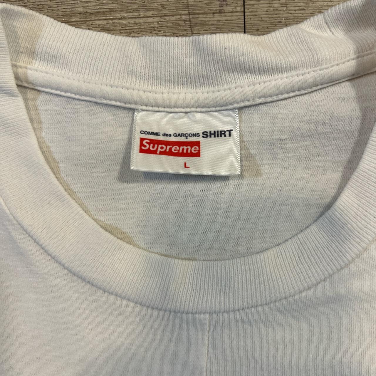 Supreme Comme Des Garcons Shirt All White Size L... - Depop