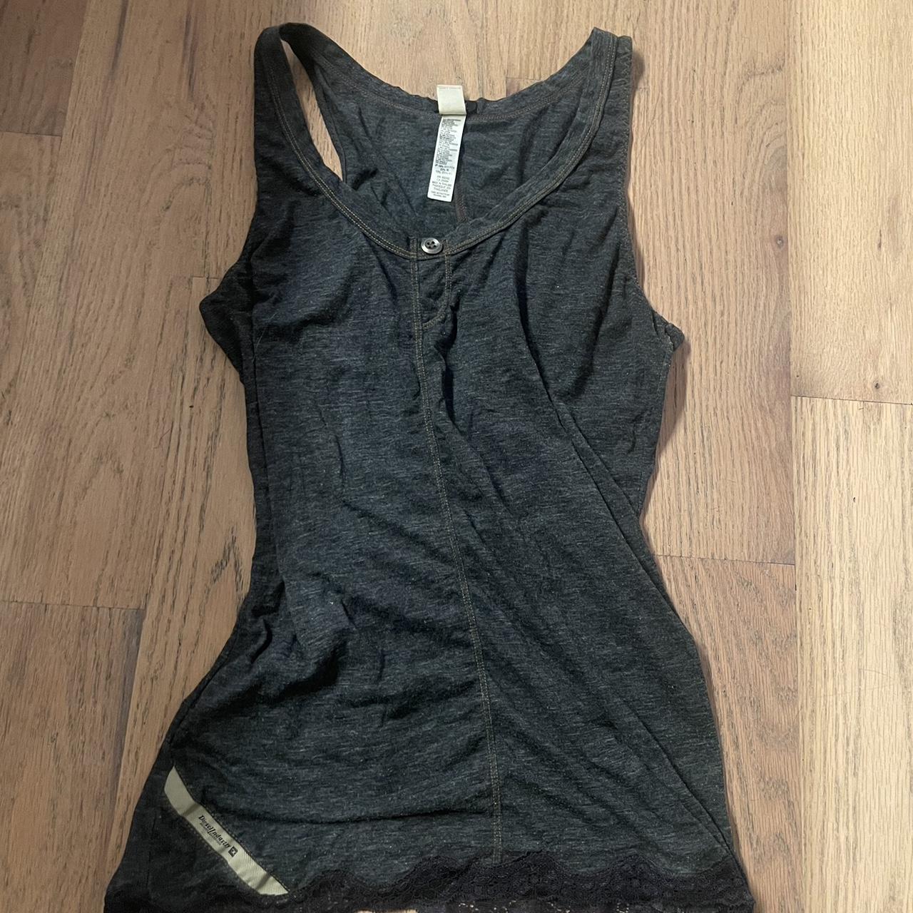 super cute diesel tank grey with orange stitching... - Depop