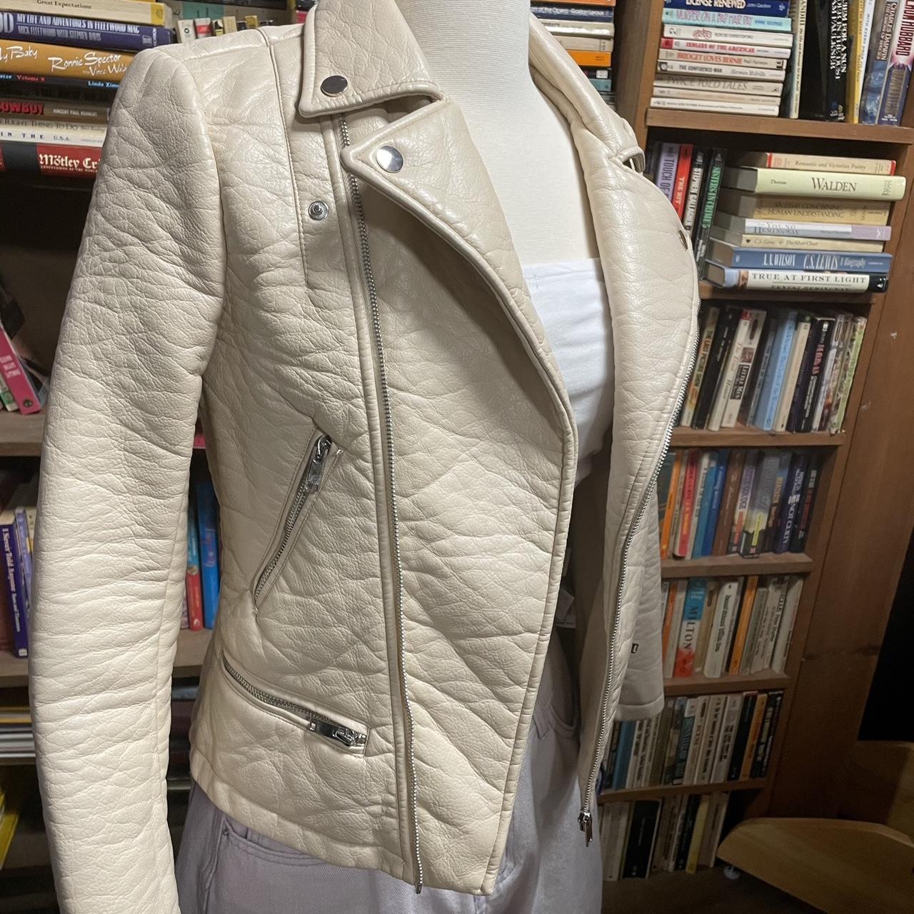 white leather jacket zara