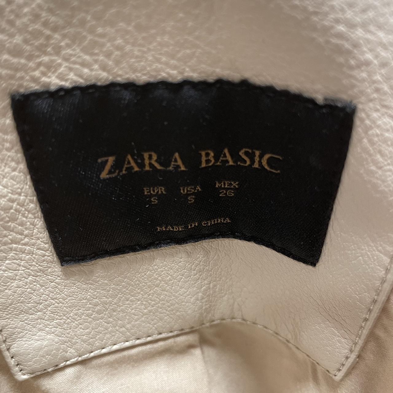 Zara Basic faux leather jacket off white/cream
