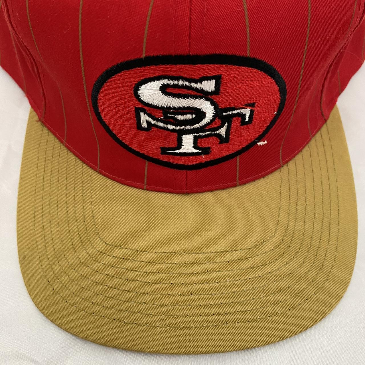 Vintage 49ers White Two Tone Script Snapback Sports - Depop