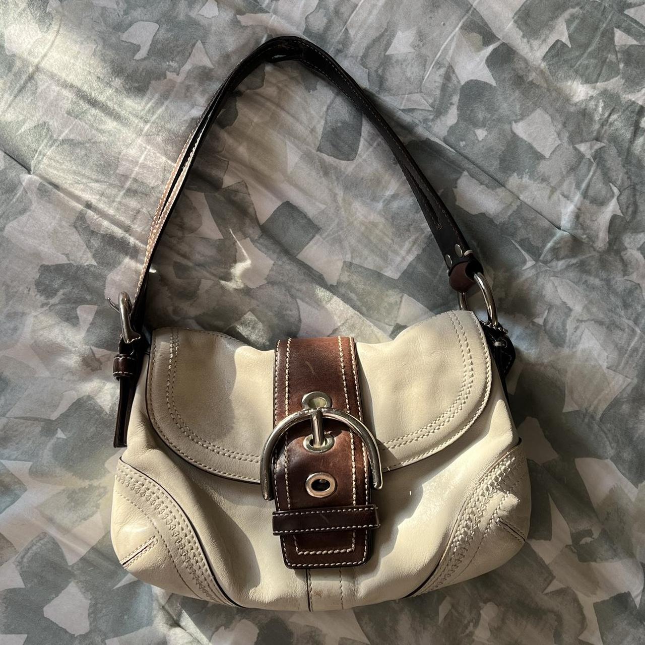 Coach Cream White good /Brown Soho Satchel