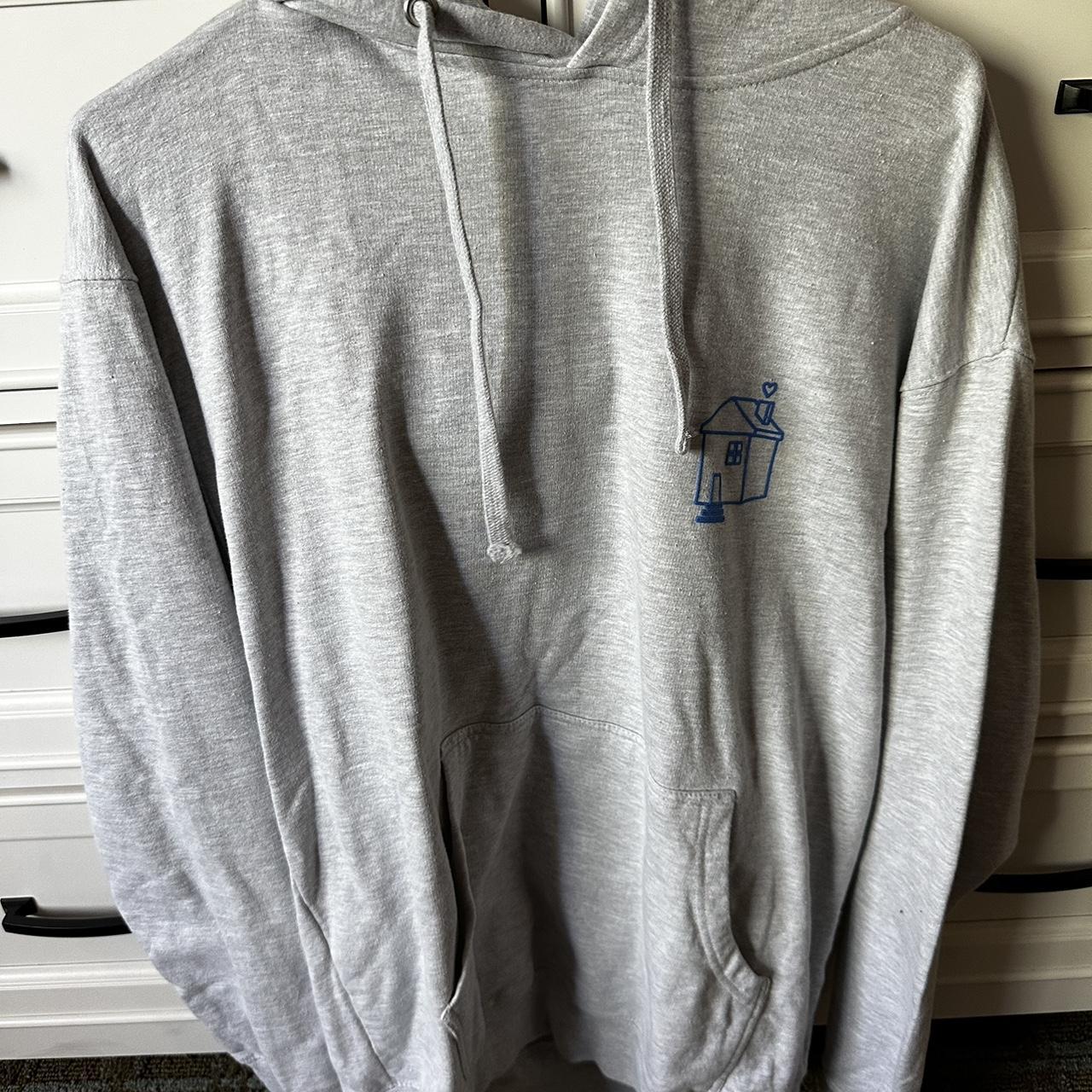 Women's Grey and Blue Hoodie | Depop