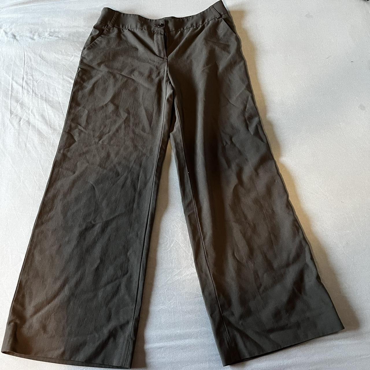 Armani Collezioni Khaki Green Trousers Size EU 46,... - Depop