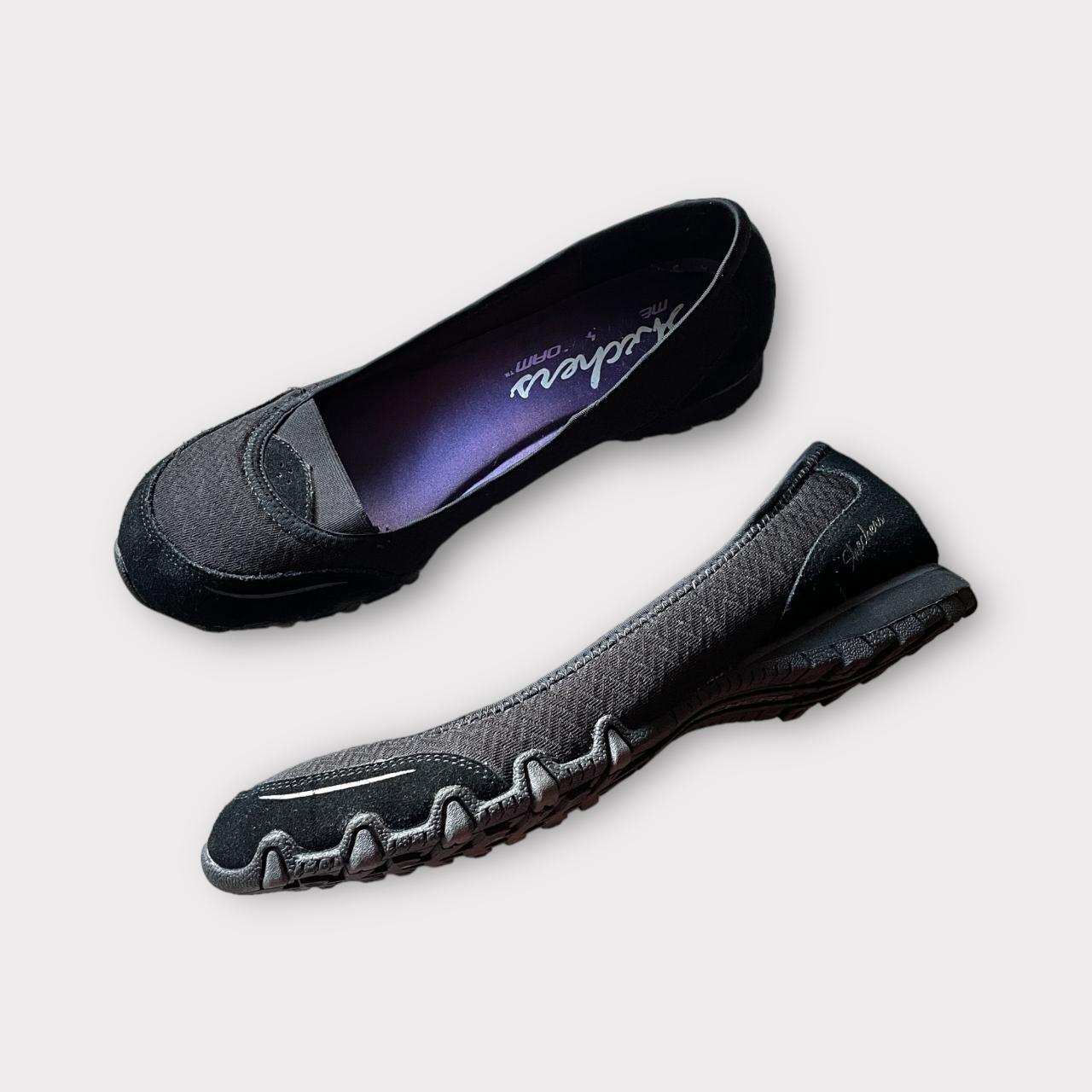 Classic sporty y2k black Skechers ballet flat style. Depop