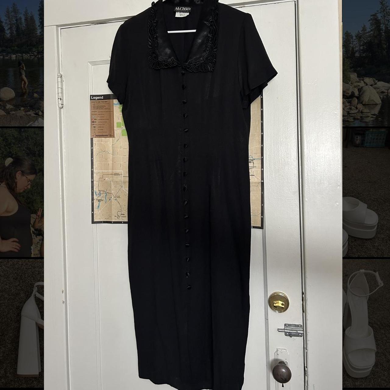 Vintage black goth dress 🥰 marked size 14 but closer... - Depop