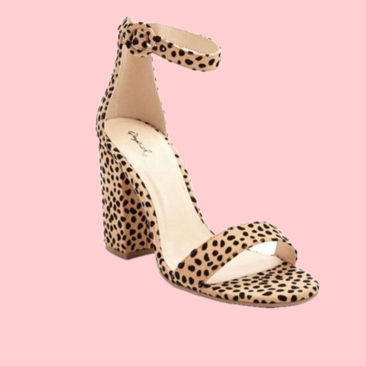 qupid cheetah block heels lavish in leopard with