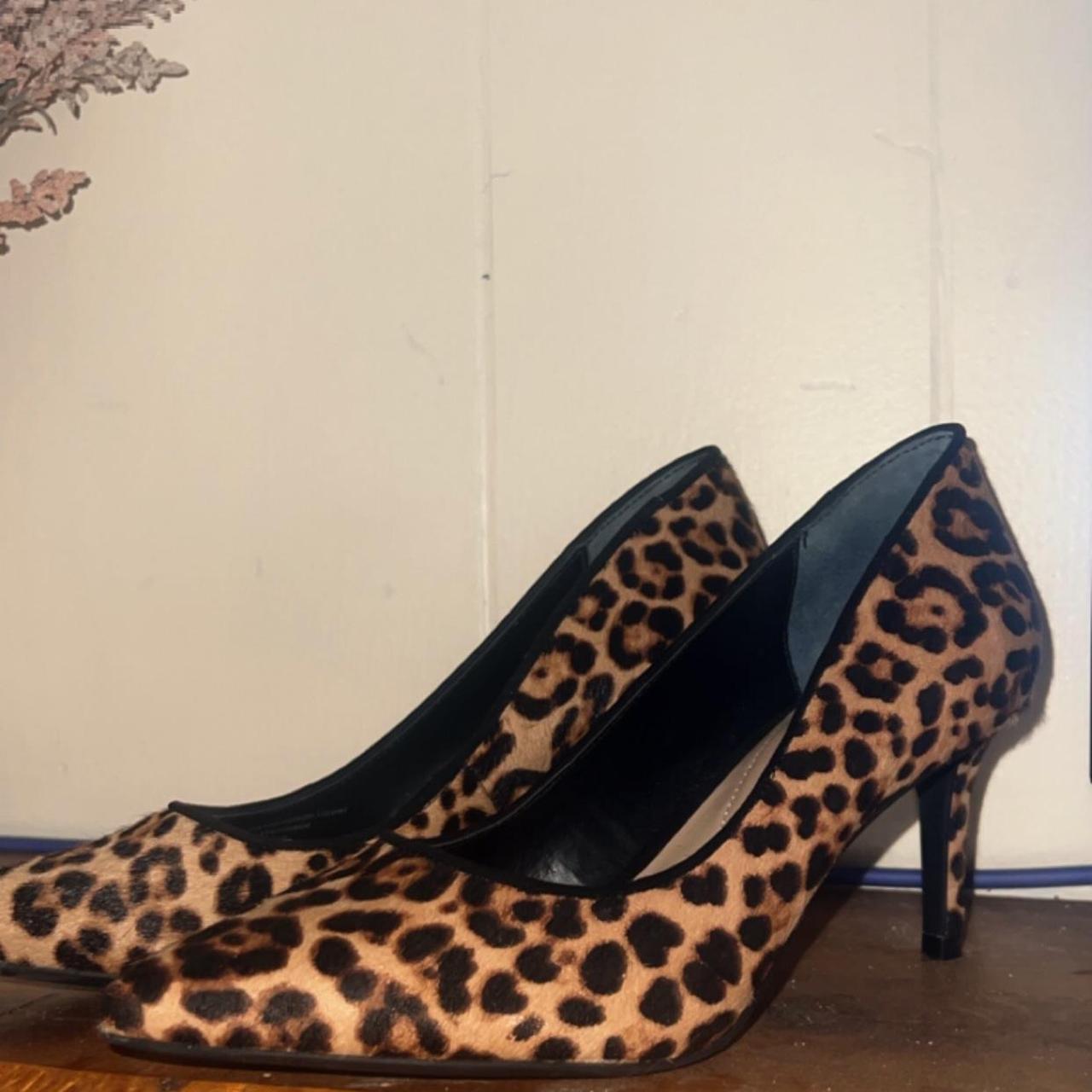 leopard print cheetah kitten heels size 7.5. Depop