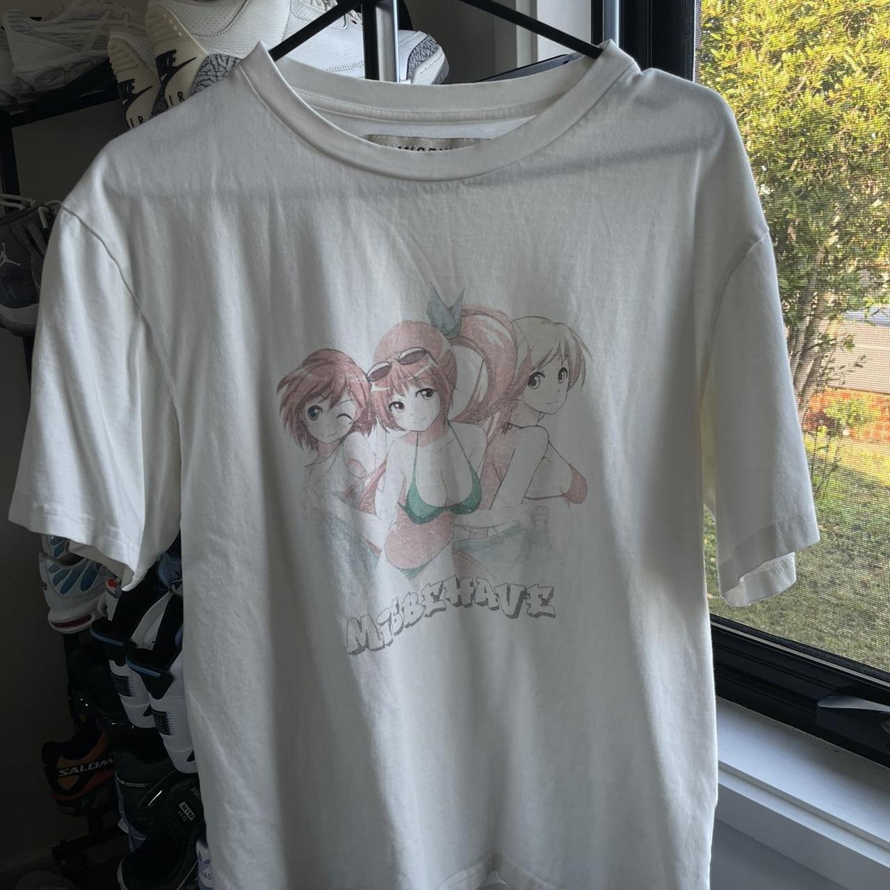 Sz M - Misbhv anime girls tee - 8/10 slight fading... - Depop